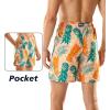 imageBRISIRA Mens Swim Trunks Swim Shorts 7 inch Compression Liner Bathing Suit Beach Shorts Swimwear Stretch Quick Dry PocketsYellowpineapple