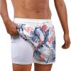 imageBRISIRA Mens Short Swim Trunks with Compression Liner Retro Vintage 8090s Bathing Suit Swim Board Shorts Swimwear Quick DryWhitetropicalleaves