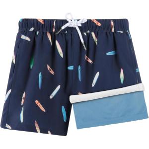 imageBRISIRA Boys Swim Trunks Bathing Suit Compression Liner AntiChafe Swimsuit Swim Shorts Toddler Kids Youth Teen Quick DryDarkblue Skate