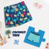 imageBRISIRA Boys Swim Trunks Swim Shorts with Compression Liner Stretch Bathing Suit Swimsuit Toddler Kids Youth Teen Quick DryBlue Coconuttree