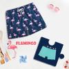 imageBRISIRA Boys Swim Trunks Swim Shorts with Compression Liner Stretch Bathing Suit Swimsuit Toddler Kids Youth Teen Quick DryBlue Flamingo