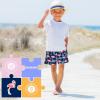 imageBRISIRA Boys Swim Trunks Swim Shorts with Compression Liner Stretch Bathing Suit Swimsuit Toddler Kids Youth Teen Quick DryDarkblue Flamingo