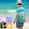 imageBRISIRA Boys Swim Trunks Swim Shorts with Compression Liner Stretch Bathing Suit Swimsuit Toddler Kids Youth Teen Quick DryDeepblue Pineaple