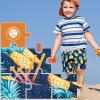 imageBRISIRA Boys Swim Trunks Swim Shorts with Compression Liner Stretch Bathing Suit Swimsuit Toddler Kids Youth Teen Quick DryDeepblue Pineaple