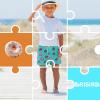 imageBRISIRA Boys Swim Trunks Swim Shorts with Compression Liner Stretch Bathing Suit Swimsuit Toddler Kids Youth Teen Quick DryGreen Donut