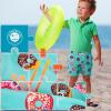 imageBRISIRA Boys Swim Trunks Swim Shorts with Compression Liner Stretch Bathing Suit Swimsuit Toddler Kids Youth Teen Quick DryGreen Donut