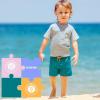 imageBRISIRA Boys Swim Trunks Swim Shorts with Compression Liner Stretch Bathing Suit Swimsuit Toddler Kids Youth Teen Quick DryLake Blue