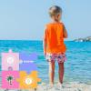 imageBRISIRA Boys Swim Trunks Swim Shorts with Compression Liner Stretch Bathing Suit Swimsuit Toddler Kids Youth Teen Quick DryPink Coconuttree