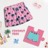 imageBRISIRA Boys Swim Trunks Swim Shorts with Compression Liner Stretch Bathing Suit Swimsuit Toddler Kids Youth Teen Quick DryPink Coconuttree