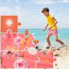 imageBRISIRA Boys Swim Trunks Swim Shorts with Compression Liner Stretch Bathing Suit Swimsuit Toddler Kids Youth Teen Quick DryPink Donut