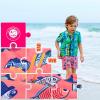 imageBRISIRA Boys Swim Trunks Swim Shorts with Compression Liner Stretch Bathing Suit Swimsuit Toddler Kids Youth Teen Quick DryPink Tropicalfish