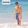 imageBRISIRA Mens Swim Trunks 5 Inch Compression Liner Beach Swim Shorts Bathing Suit Quick Dry 4Way Stretch PocketsAmerica Flag