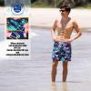 imageBRISIRA Mens Swim Trunks 5 Inch Compression Liner Beach Swim Shorts Bathing Suit Quick Dry 4Way Stretch PocketsBlue Flamingoleaf