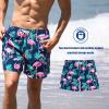imageBRISIRA Mens Swim Trunks 5 Inch Compression Liner Beach Swim Shorts Bathing Suit Quick Dry 4Way Stretch PocketsBlue Flamingoleaf