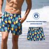 imageBRISIRA Mens Swim Trunks 5 Inch Compression Liner Beach Swim Shorts Bathing Suit Quick Dry 4Way Stretch PocketsDeepblue Pineaple