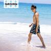imageBRISIRA Mens Swim Trunks 5 Inch Compression Liner Beach Swim Shorts Bathing Suit Quick Dry 4Way Stretch PocketsDeepblue Pineaple