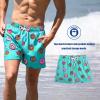 imageBRISIRA Mens Swim Trunks 5 Inch Compression Liner Beach Swim Shorts Bathing Suit Quick Dry 4Way Stretch PocketsGreen Donut