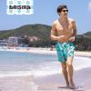 imageBRISIRA Mens Swim Trunks 5 Inch Compression Liner Beach Swim Shorts Bathing Suit Quick Dry 4Way Stretch PocketsGreen Donut