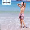 imageBRISIRA Mens Swim Trunks 5 Inch Compression Liner Beach Swim Shorts Bathing Suit Quick Dry 4Way Stretch PocketsPink Coconuttree