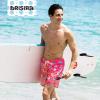 imageBRISIRA Mens Swim Trunks 5 Inch Compression Liner Beach Swim Shorts Bathing Suit Quick Dry 4Way Stretch PocketsPink Donut