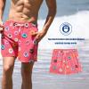 imageBRISIRA Mens Swim Trunks 5 Inch Compression Liner Beach Swim Shorts Bathing Suit Quick Dry 4Way Stretch PocketsPink Donut