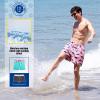 imageBRISIRA Mens Swim Trunks 5 Inch Compression Liner Beach Swim Shorts Bathing Suit Quick Dry 4Way Stretch PocketsPink Shark
