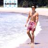 imageBRISIRA Mens Swim Trunks 5 Inch Compression Liner Beach Swim Shorts Bathing Suit Quick Dry 4Way Stretch PocketsPink Tropicalfish