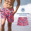 imageBRISIRA Mens Swim Trunks 5 Inch Compression Liner Beach Swim Shorts Bathing Suit Quick Dry 4Way Stretch PocketsPink Tropicalfish