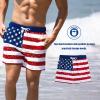 imageBRISIRA Mens Swim Trunks 5 Inch Compression Liner Beach Swim Shorts Bathing Suit Quick Dry 4Way Stretch PocketsRetro Flag