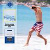 imageBRISIRA Mens Swim Trunks 5 Inch Compression Liner Beach Swim Shorts Bathing Suit Quick Dry 4Way Stretch PocketsRetro Flag