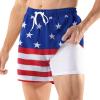 imageBRISIRA Mens Swim Trunks 5 Inch Compression Liner Beach Swim Shorts Bathing Suit Quick Dry 4Way Stretch PocketsUsa Flag