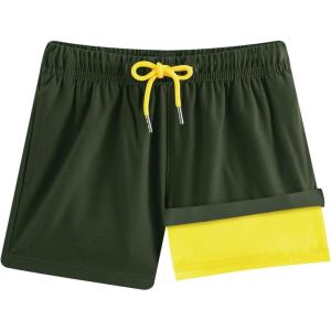 imageBRISIRA Boys Swim Trunks Bathing Suit Compression Boxer Brief Liner AntiChafe Swimsuit Swim Shorts Toddler Kids Youth TeenArmygreen