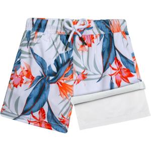 imageBRISIRA Boys Swim Trunks Bathing Suit Compression Boxer Brief Liner AntiChafe Swimsuit Swim Shorts Toddler Kids Youth TeenWhitetropical