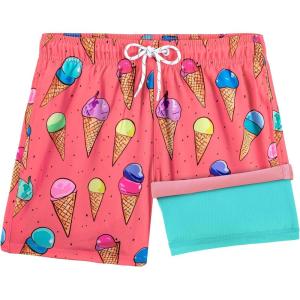 imageBRISIRA Boys Swim Trunks Bathing Suit Compression Liner Swimsuit AntiChafe Swim Shorts Toddler Kids Youth Teen Quick DryPink Icecream