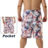 imageBRISIRA Big and Tall Mens Swim Trunks with Compression Liner Swimsuit Bathing Suit Swim Shorts Board Shorts Quick Dry 1X6XWhitetropicalleaves