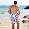 imageBRISIRA Big and Tall Mens Swim Trunks with Compression Liner Swimsuit Bathing Suit Swim Shorts Board Shorts Quick Dry 1X6XWhitetropicalleaves