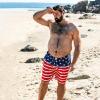 imageBRISIRA Big and Tall Swim Trunks for Men Bathing Suit with Mesh Lining Quick Dry Board Shorts Beach Swimsuit PocketAmericanflag