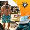 imageBRISIRA Big and Tall Swim Trunks for Men Bathing Suit with Mesh Lining Quick Dry Board Shorts Beach Swimsuit PocketDarkcyanpineapple