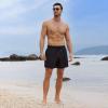 imageBRISIRA Mens Swim Trunks Bathing Suit 5 Inch Inseam Compression Liner Beach Swim Shorts Swimwear Quick Dry Zipper PocketBlack