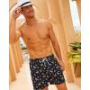 imageBRISIRA Mens Swim Trunks Bathing Suit 5 Inch Inseam Compression Liner Beach Swim Shorts Swimwear Quick Dry Zipper PocketBlack Flamingo