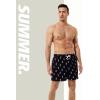 imageBRISIRA Mens Swim Trunks Bathing Suit 5 Inch Inseam Compression Liner Beach Swim Shorts Swimwear Quick Dry Zipper PocketBlack Pineapple