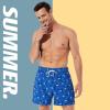 imageBRISIRA Mens Swim Trunks Bathing Suit 5 Inch Inseam Compression Liner Beach Swim Shorts Swimwear Quick Dry Zipper PocketBlackpink Flamingo