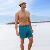 imageBRISIRA Mens Swim Trunks Bathing Suit 5 Inch Inseam Compression Liner Beach Swim Shorts Swimwear Quick Dry Zipper PocketBlue