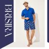 imageBRISIRA Mens Swim Trunks Bathing Suit 5 Inch Inseam Compression Liner Beach Swim Shorts Swimwear Quick Dry Zipper PocketBlue Dinosaur