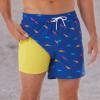 imageBRISIRA Mens Swim Trunks Bathing Suit 5 Inch Inseam Compression Liner Beach Swim Shorts Swimwear Quick Dry Zipper PocketBlue Fish
