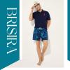 imageBRISIRA Mens Swim Trunks Bathing Suit 5 Inch Inseam Compression Liner Beach Swim Shorts Swimwear Quick Dry Zipper PocketBluetropical
