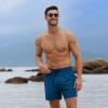 imageBRISIRA Mens Swim Trunks Bathing Suit 5 Inch Inseam Compression Liner Beach Swim Shorts Swimwear Quick Dry Zipper PocketCopenblue