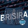 imageBRISIRA Mens Swim Trunks Bathing Suit 5 Inch Inseam Compression Liner Beach Swim Shorts Swimwear Quick Dry Zipper PocketDarkblue Pineapple