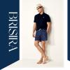 imageBRISIRA Mens Swim Trunks Bathing Suit 5 Inch Inseam Compression Liner Beach Swim Shorts Swimwear Quick Dry Zipper PocketDarkblue Pineapple