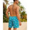 imageBRISIRA Mens Swim Trunks Bathing Suit 5 Inch Inseam Compression Liner Beach Swim Shorts Swimwear Quick Dry Zipper PocketDarkcyan Flamingo